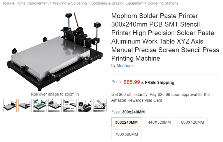 The cheapest non-sus stencil printer I could find on Amazon